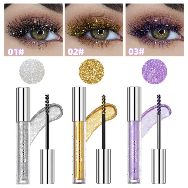 Violet Glitter Lash Mascara Diamond Mascara Thick Shiny Eyelash Curling Extension Makeup Waterproof Fast Dry Sequins Eye Black - Image 9